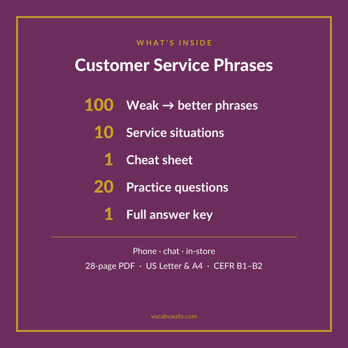 100 Customer Service Phrases — Weak to Better English for Calls, Chats & Stores