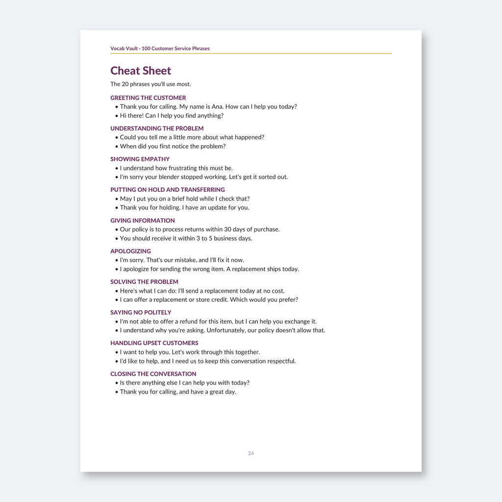 100 Customer Service Phrases — Weak to Better English for Calls, Chats & Stores