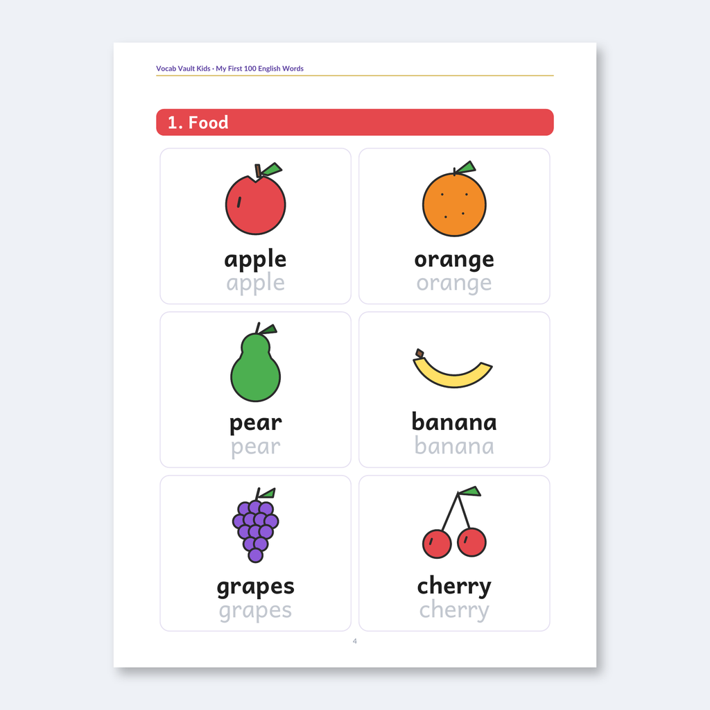 My First 100 English Words — Picture Word Book with Activities