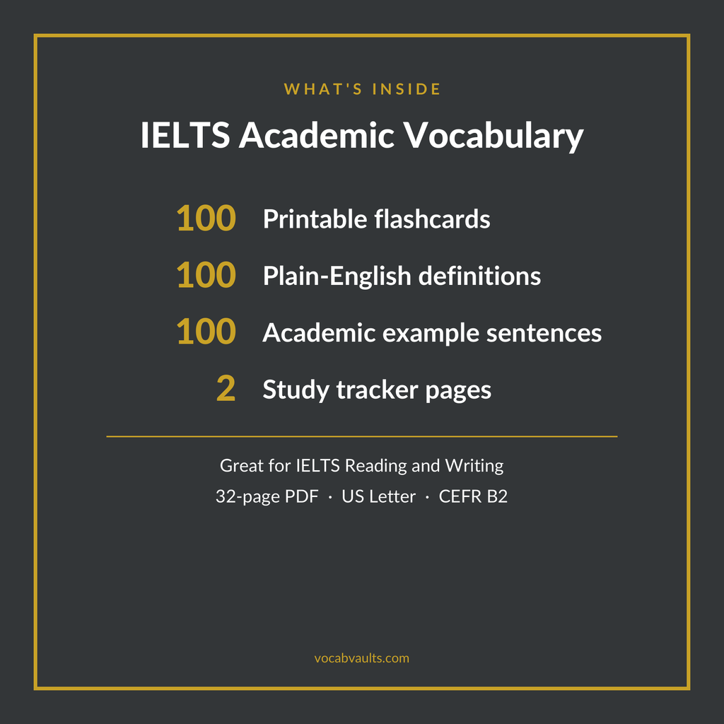 IELTS Academic Vocabulary — 100 Printable Flashcards
