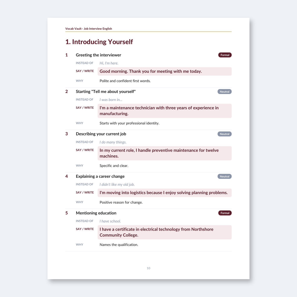 Job Interview English — Answer Frameworks and 40 Phrases to Get Hired