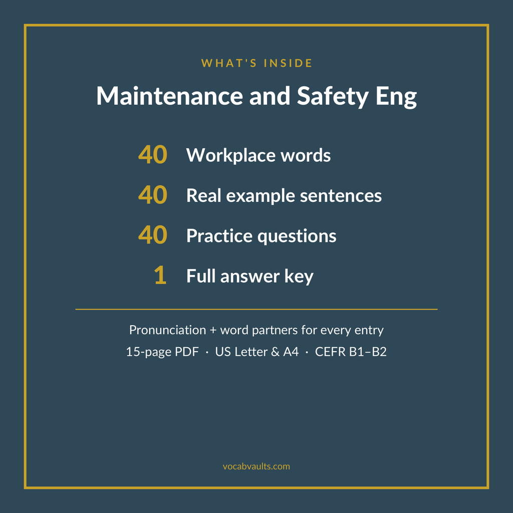 Maintenance & Safety English — 40 Words Techs Use Every Shift