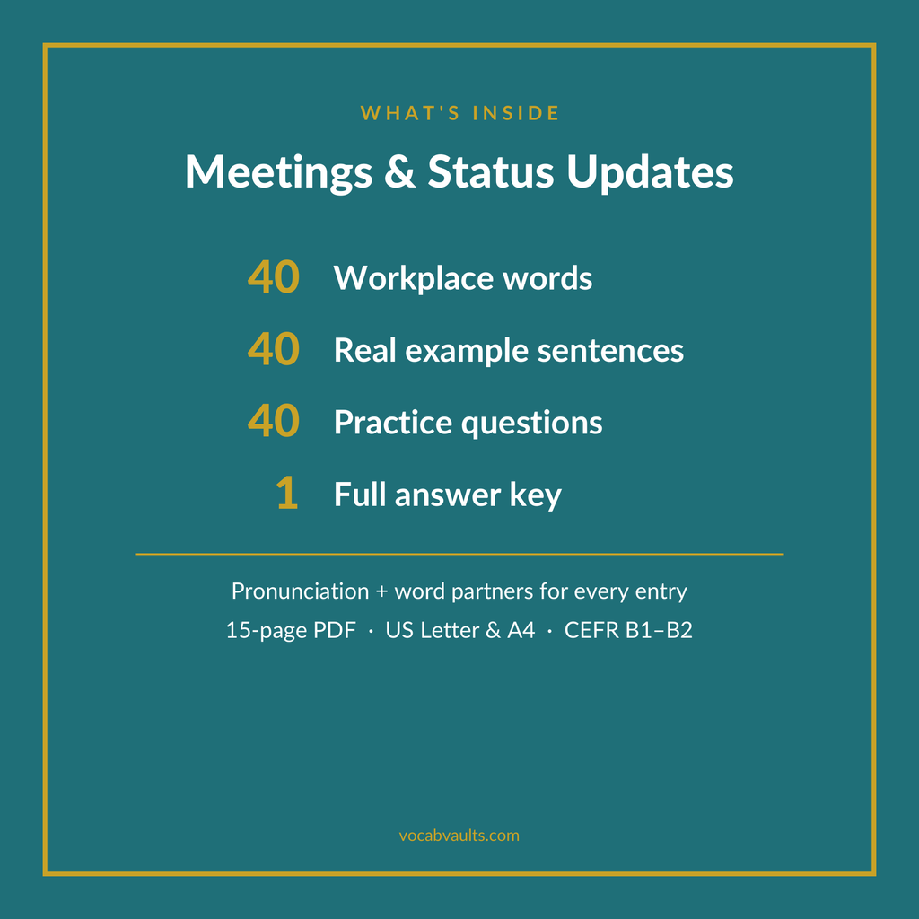 Meetings & Status Updates — 40 Words for Work Meetings