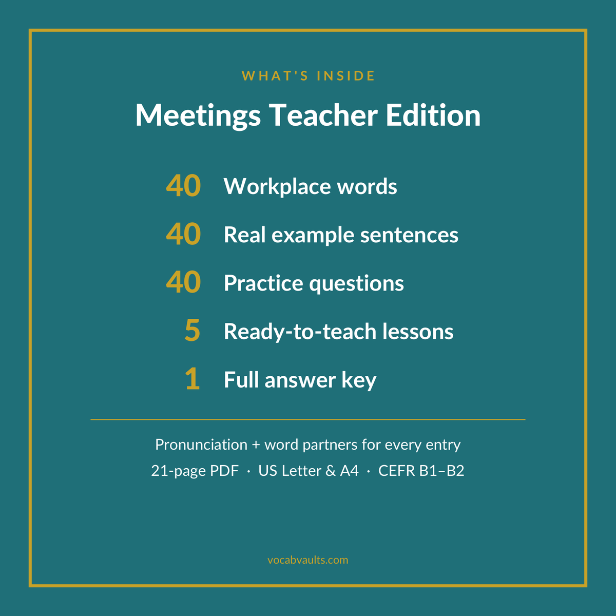 Meetings English Teacher Edition — 5 Lesson Plans + Classroom License