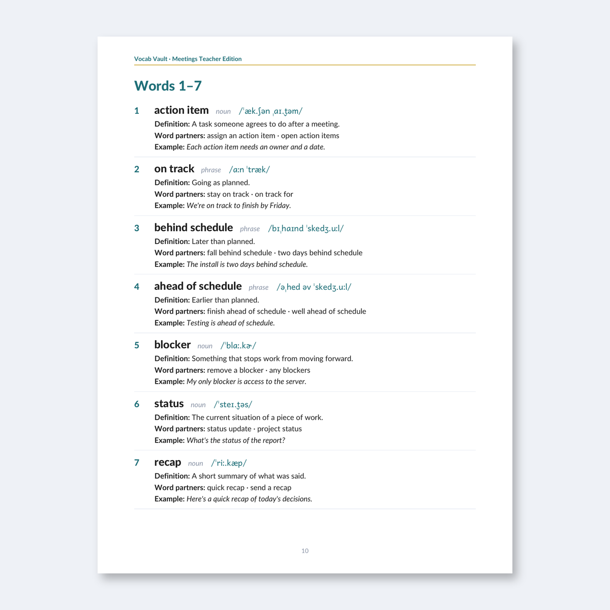 Meetings English Teacher Edition — 5 Lesson Plans + Classroom License