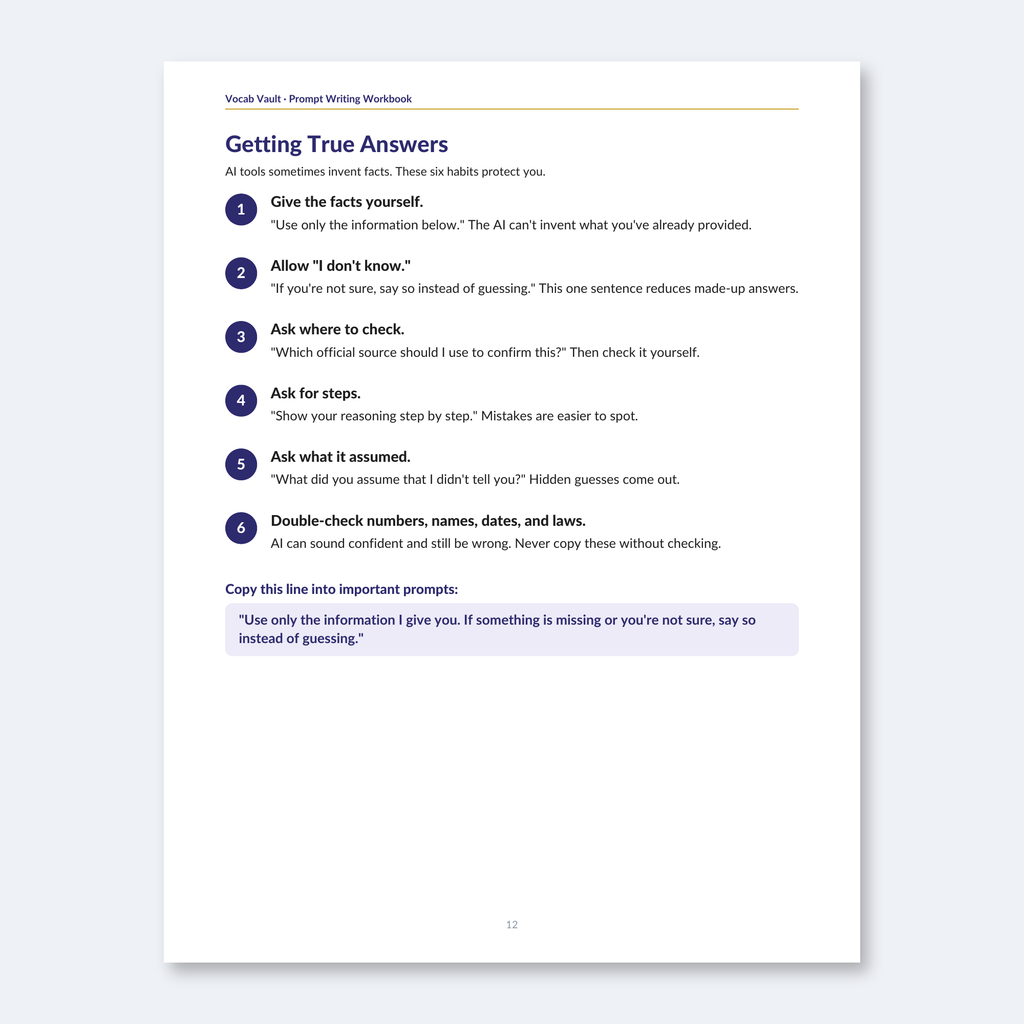 Prompt Writing Workbook — The CLEAR Method for Better, Truer AI Answers