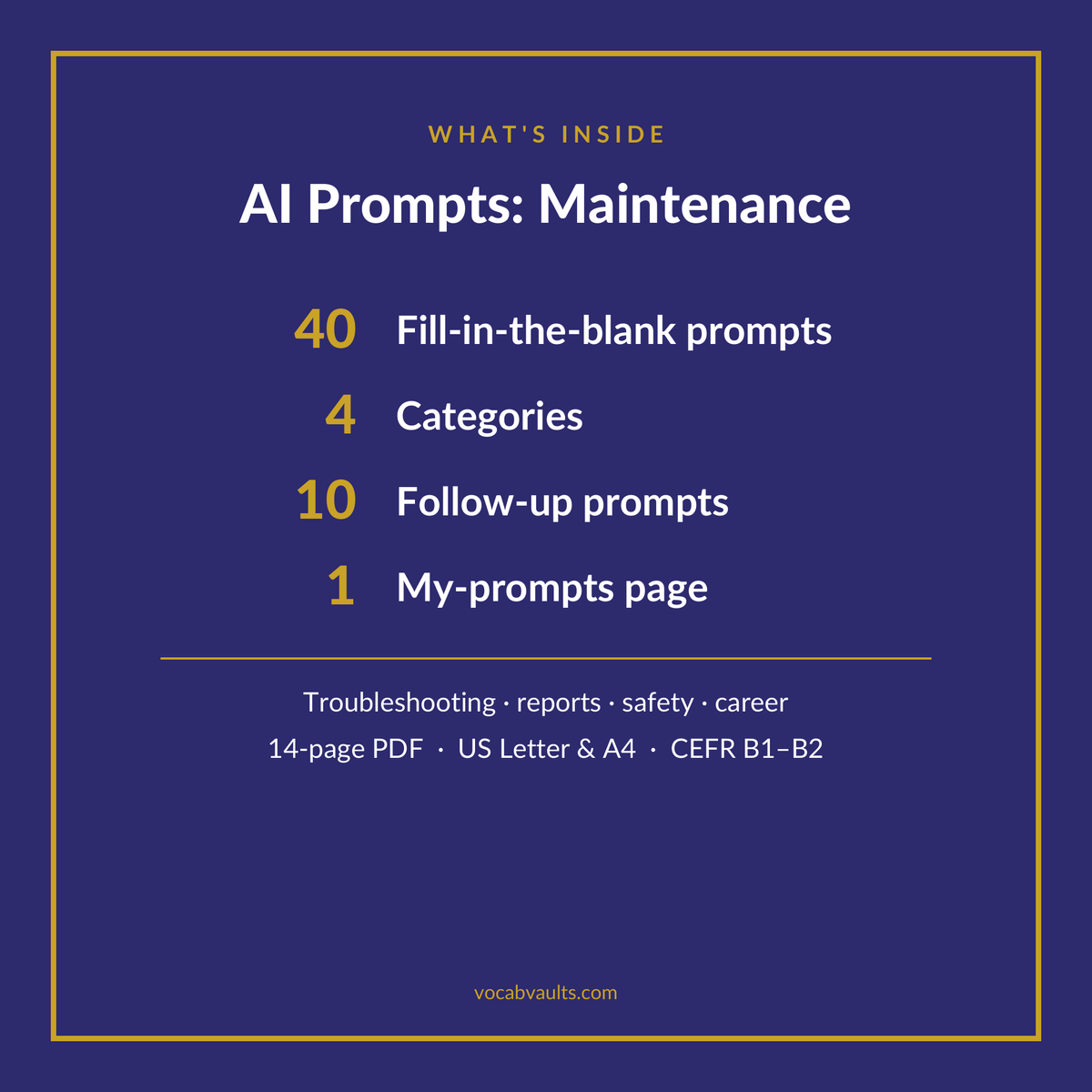 AI Prompts for Maintenance Technicians — 40 Fill-in-the-Blank Prompts