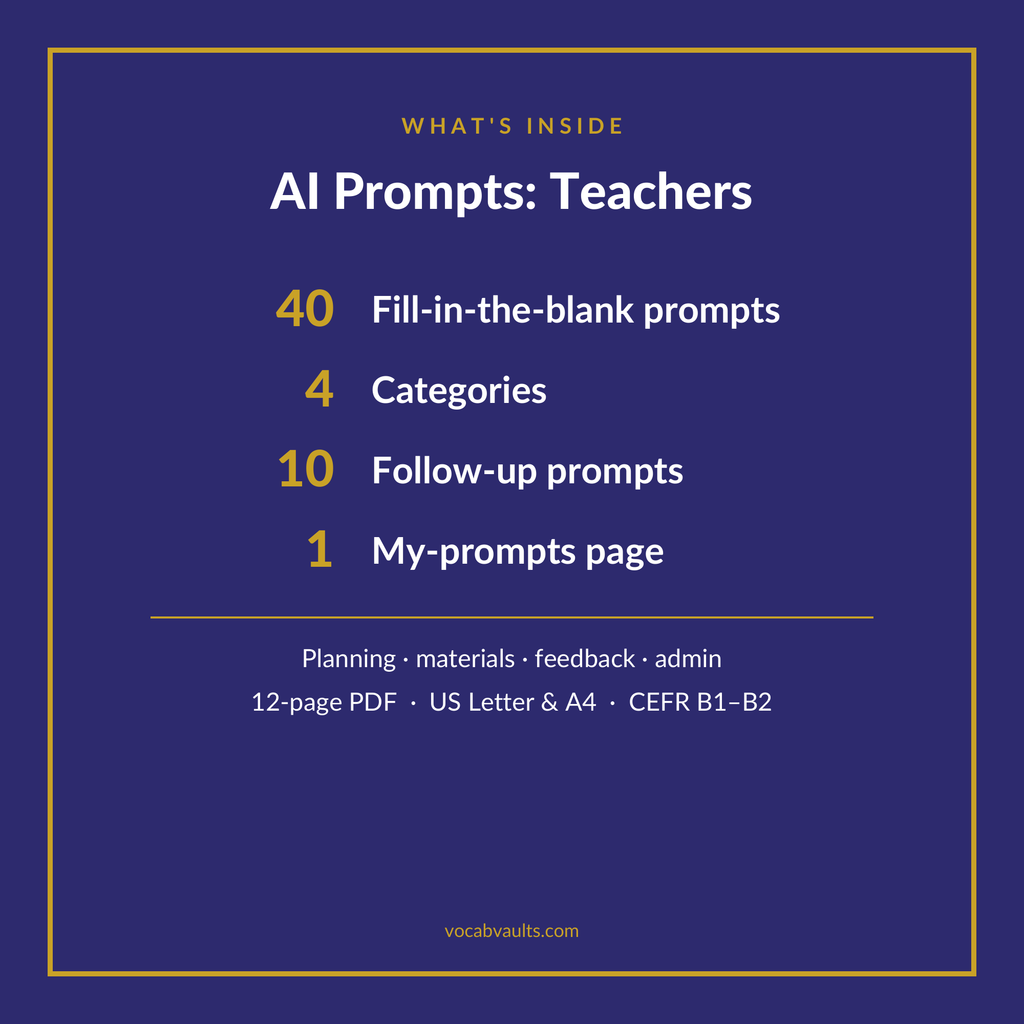AI Prompts for Teachers & Tutors — 40 Prompts for Lessons, Materials & Feedback