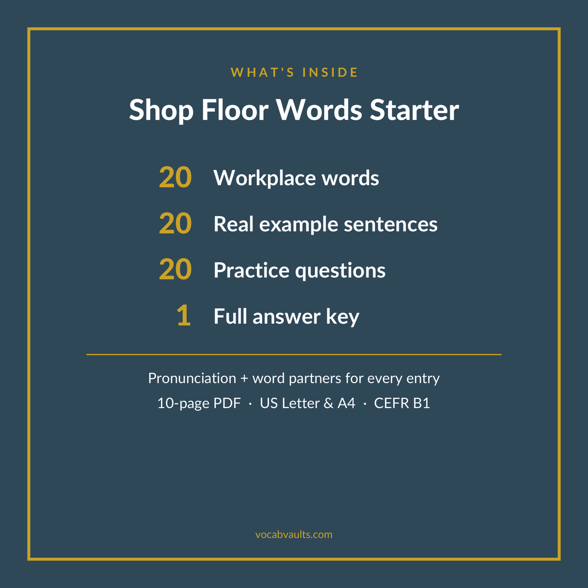 Free 20 Shop Floor Words — English for Manufacturing Jobs