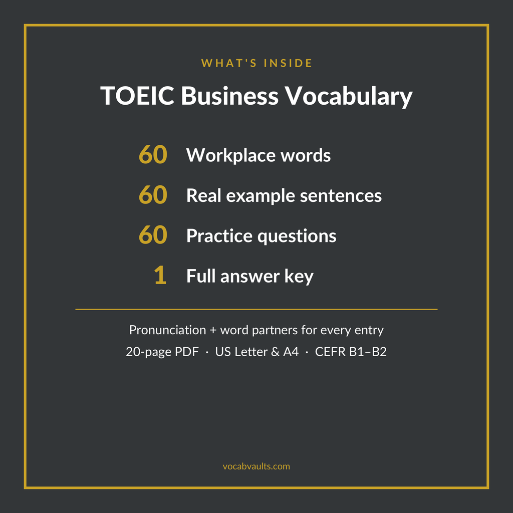 TOEIC Business Vocabulary — 60 High-Frequency Words with Practice