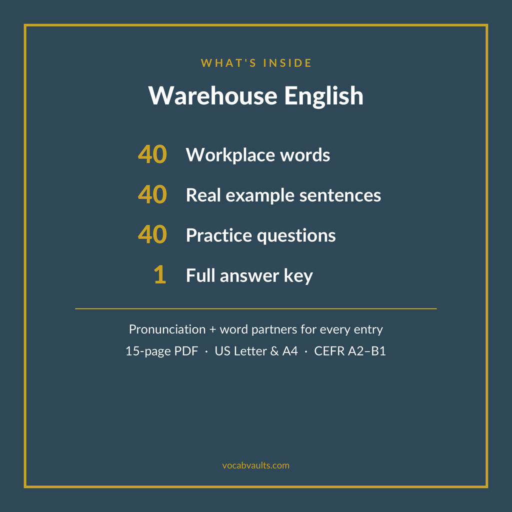 Warehouse English — 40 Words for Receiving, Picking, Packing & Shipping